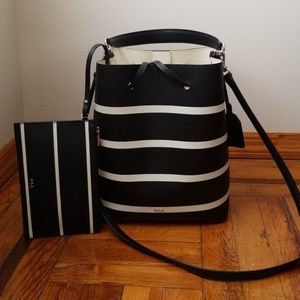 Lauren Ralph Lauren Striped Debby Drawstring Bag